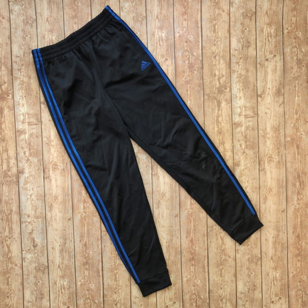 Adidas Black Tricot Joggers / Sweatpants - Boys Size L 14/16 - Athletic